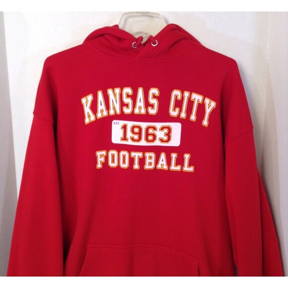 Kansas City Football Hoodie Sweatshirt Men XL Red Pullover Oversized Sports - Picture 5 of 12
